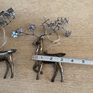 2 lightweight metal ornaments deer